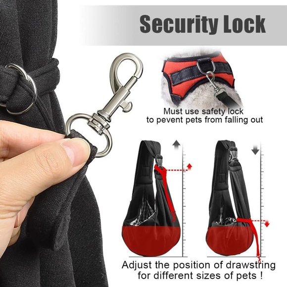 Tomkas Small Pet Sling Carrier Reversible Black Dog Cat Up to 10lbs - Picture 4 of 7